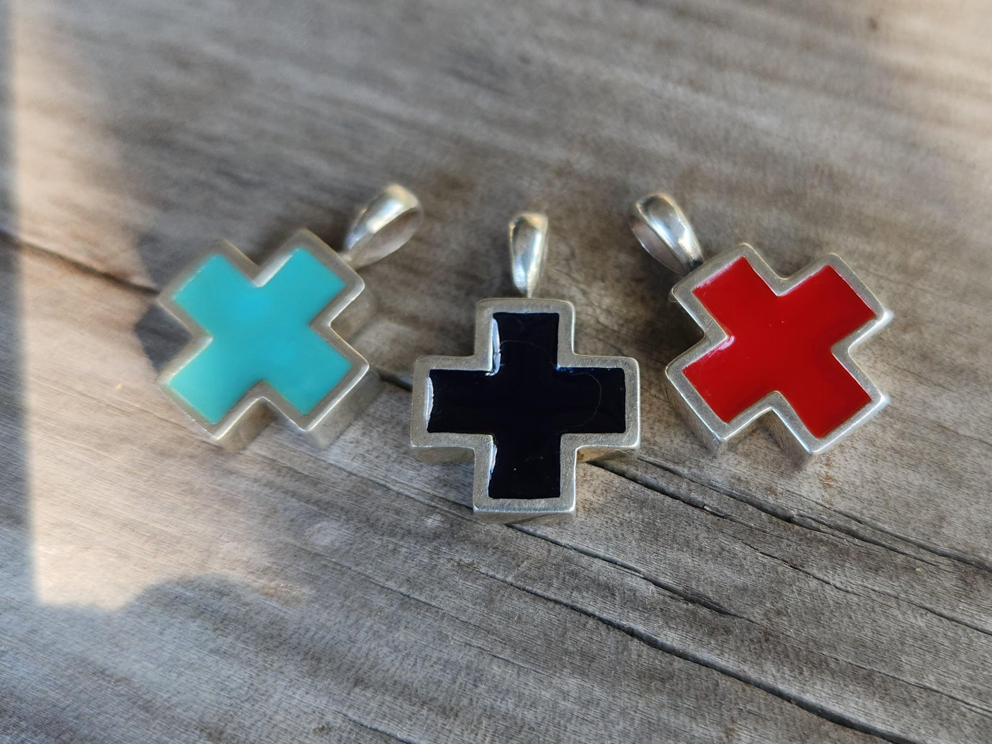 cross pendant,sterling silver,even cross,black,red or blue enamel, Christian,Celtic cross,medieval,religious,pagan,hand made,knights templar
