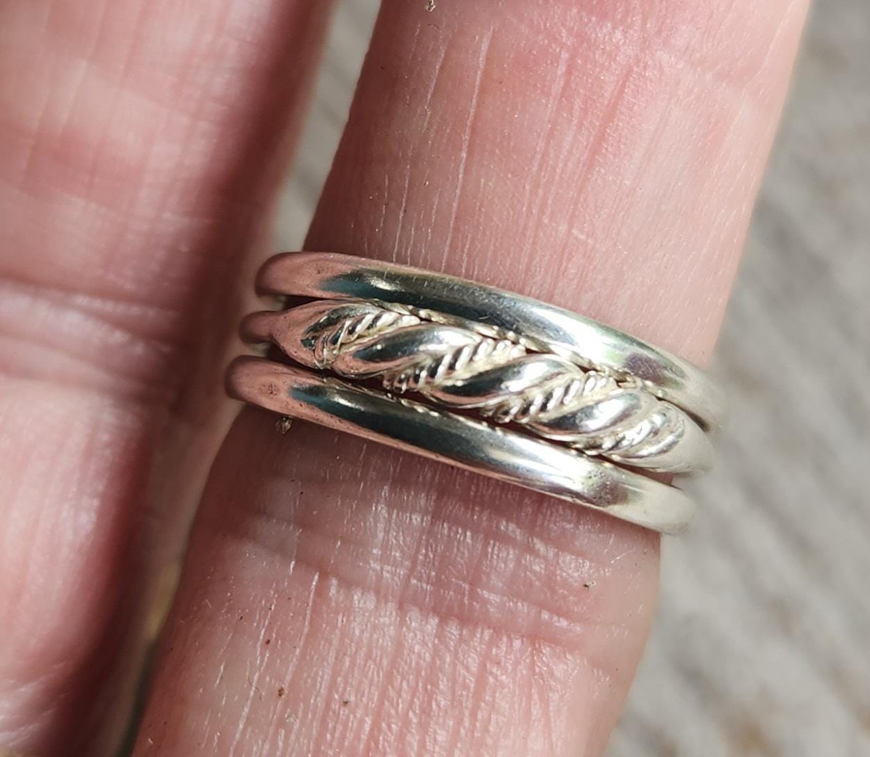 Stacker rings,solid sterling silver,fancy twisted wire,fine silver band, plain and antique stackable,boho,pinkie,woven ring