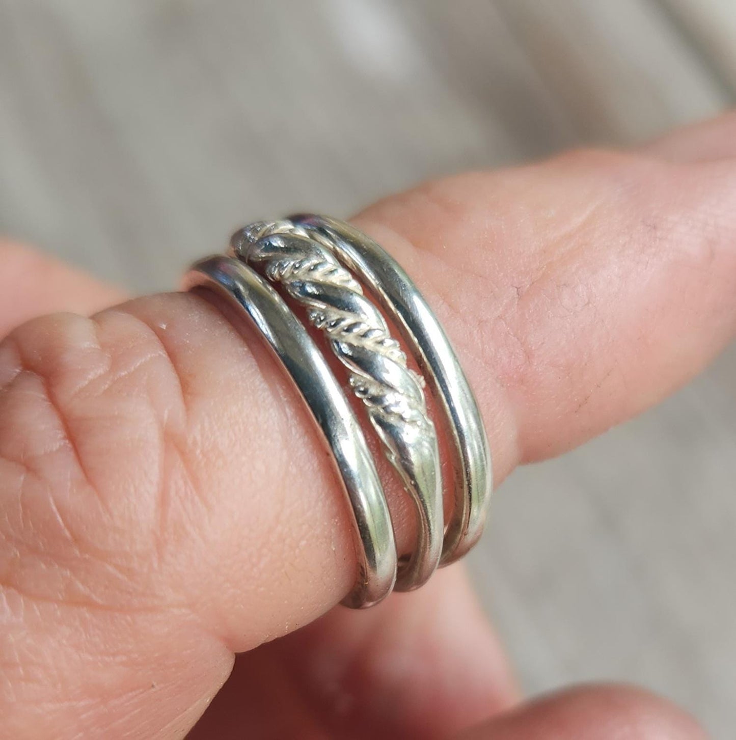 Stacker rings,solid sterling silver,fancy twisted wire,fine silver band, plain and antique stackable,boho,pinkie,woven ring