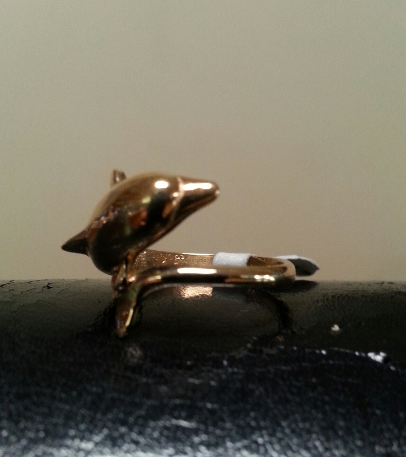 gold dolphin porpous surf wrap around ring