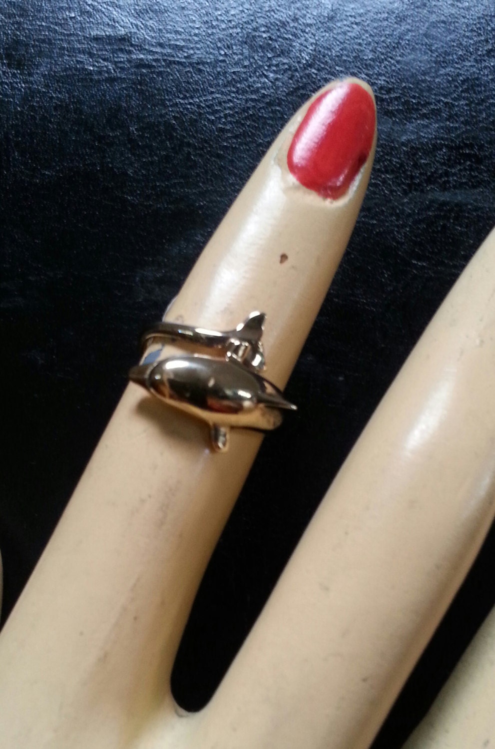 gold dolphin porpous surf wrap around ring