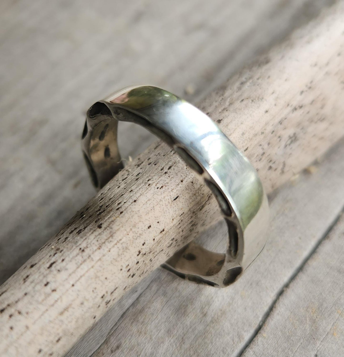 Nugget ring,chunky,Sterling silver,industrial, rustic ,hammered ,wedding band, unisex,men's fashion,handmade,steampunk,designer,