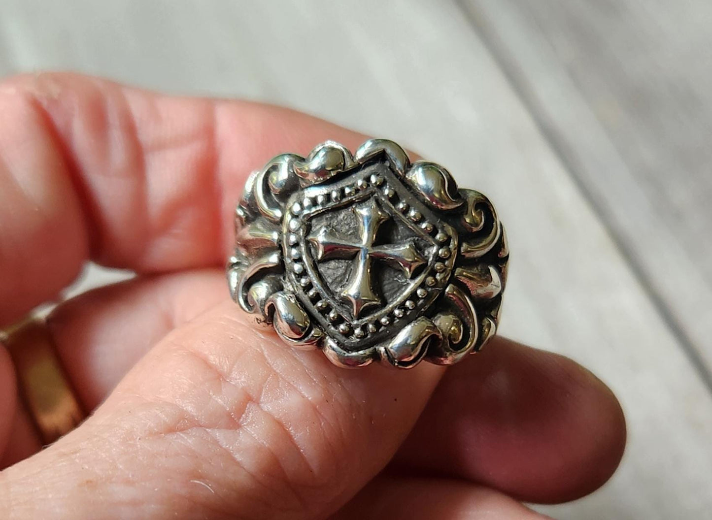 cross ring,925 solid sterling silver,knights templar shield cross,christian,mens medieval,shield,religious mans,steampunk,goth,grunge