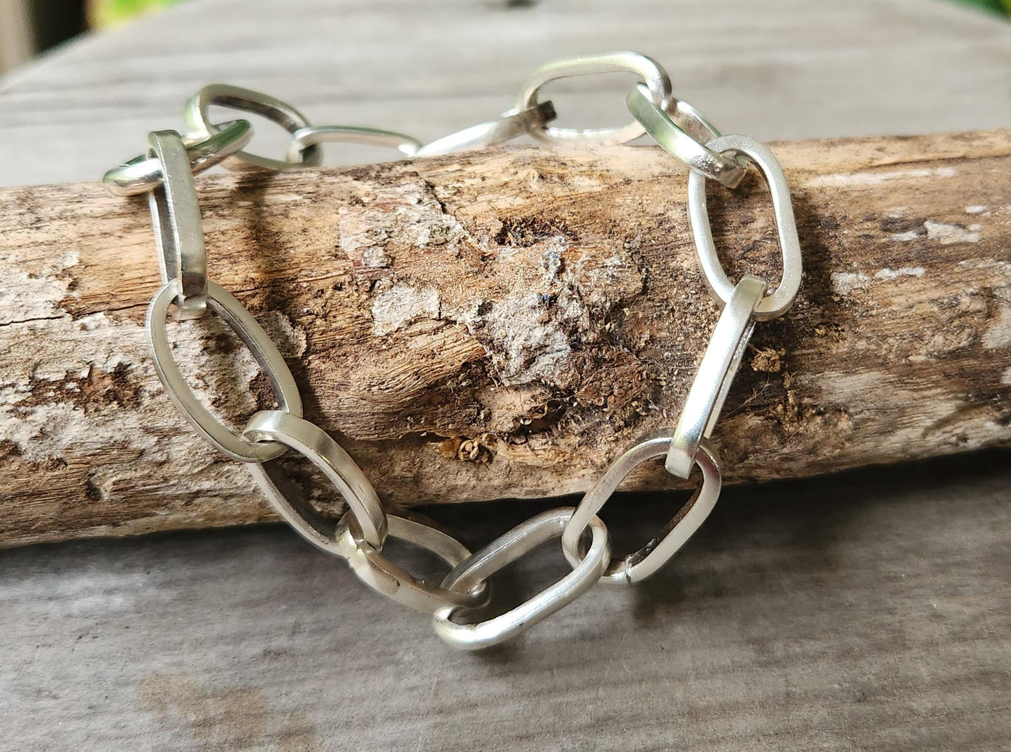 Chunky 925 silver bracelet,sterling silver,oval square handmade links,unisex,link bracelet,boho,mens heavy bracelet