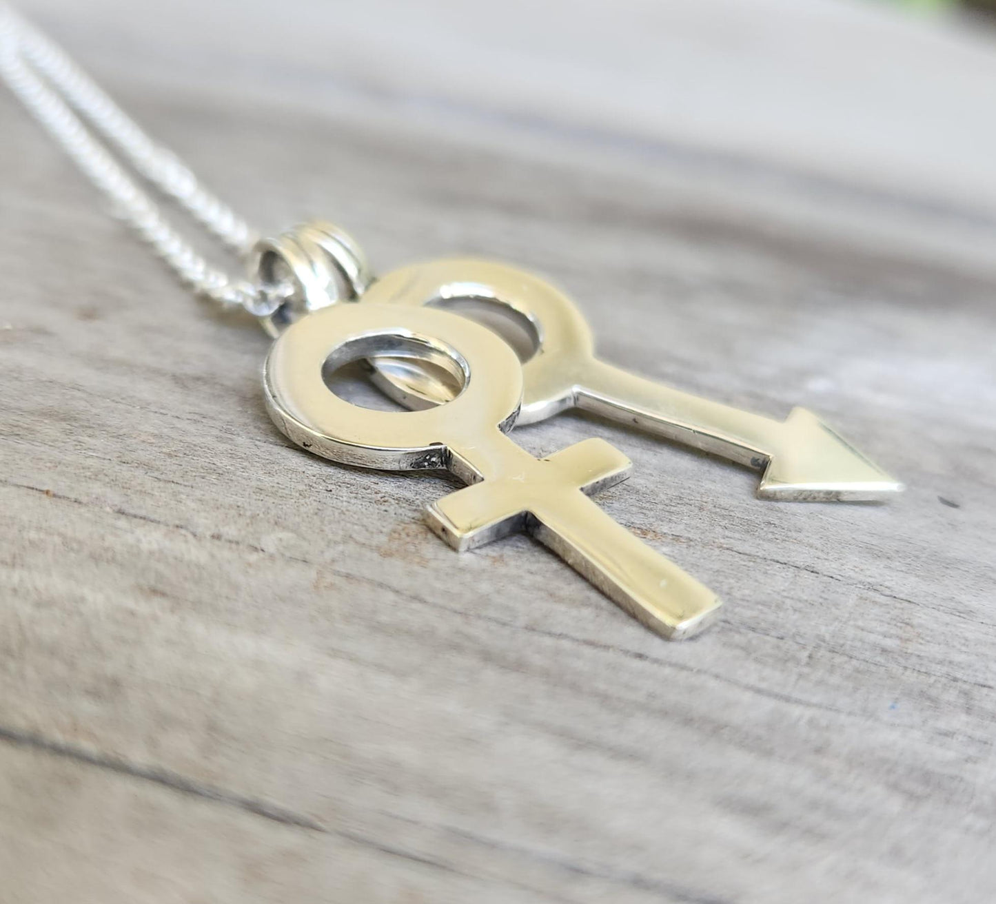 Male female gender symbol,925 sterling silver,female or male pendant, mars ,venus.male symbol,sex symbol,mans fashion,unisex gender pendant,