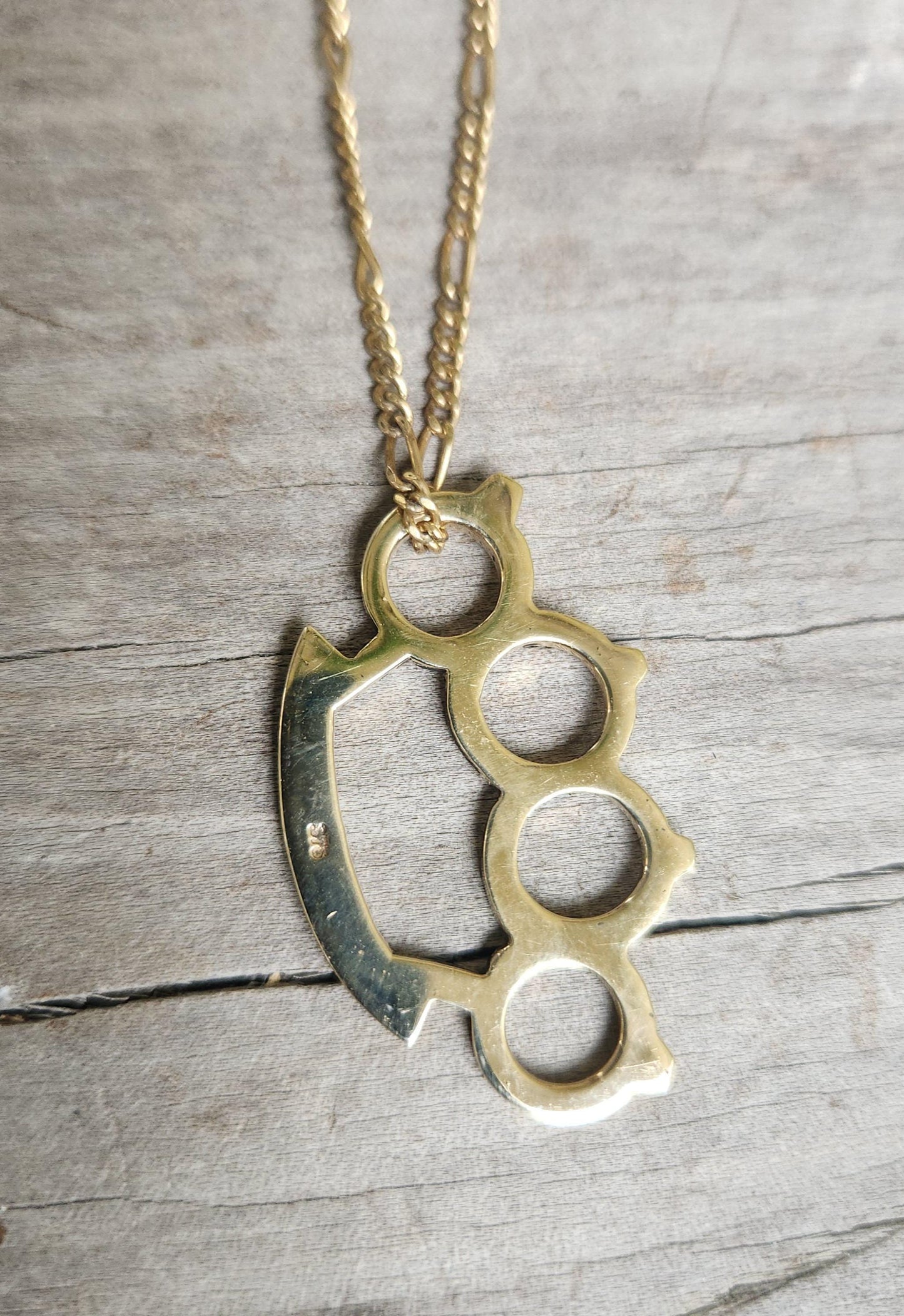 Gold knuckleduster pendant,solid 9k gold, punk,martial arts,gangster,nhang Sikhs,weapon,