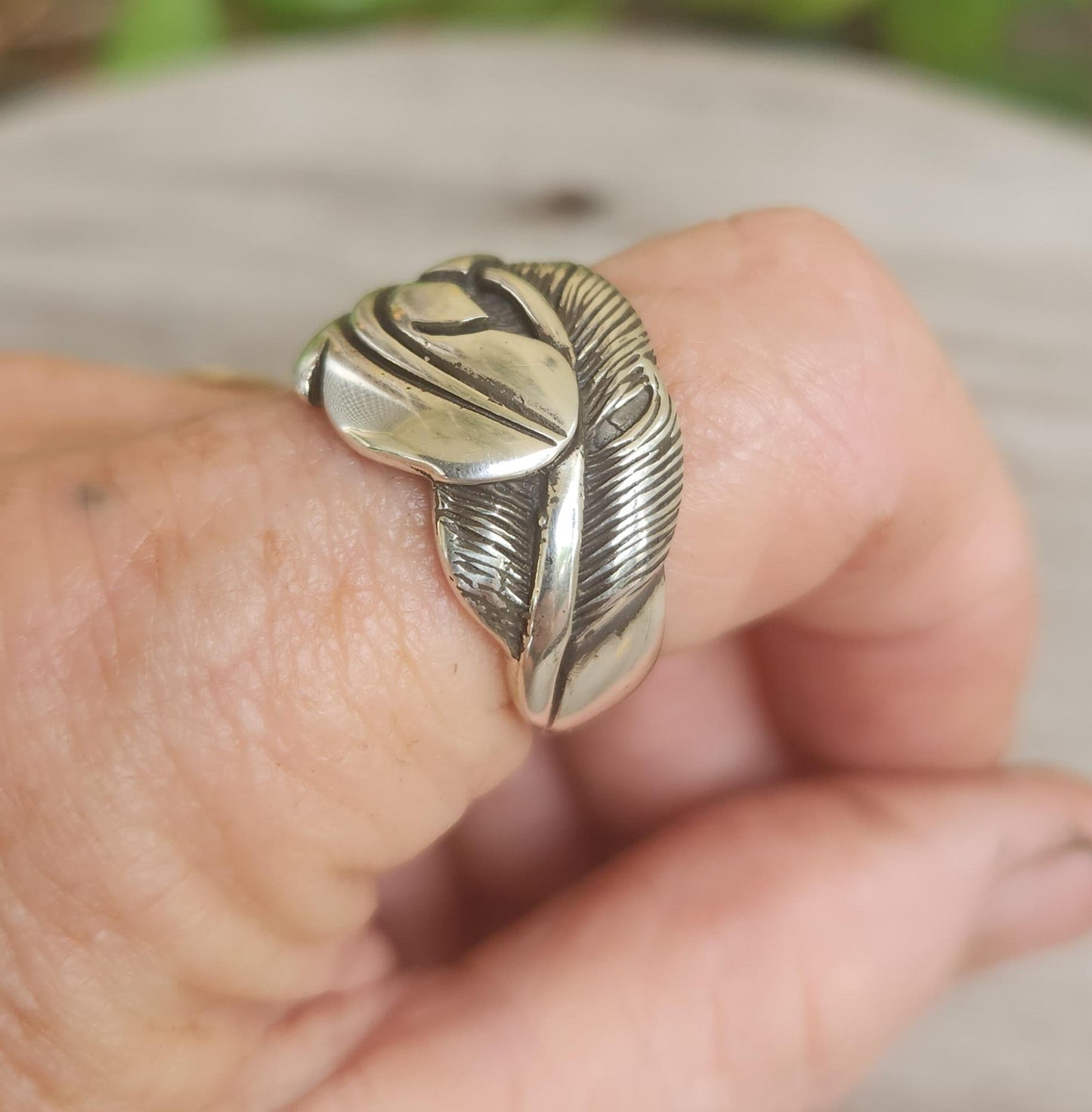 feather ring,925 solid sterling silver, chunky  handmade unisex ring,eagle feather,indian,mans ring boho,shic,gypsy,hippy,unisex,