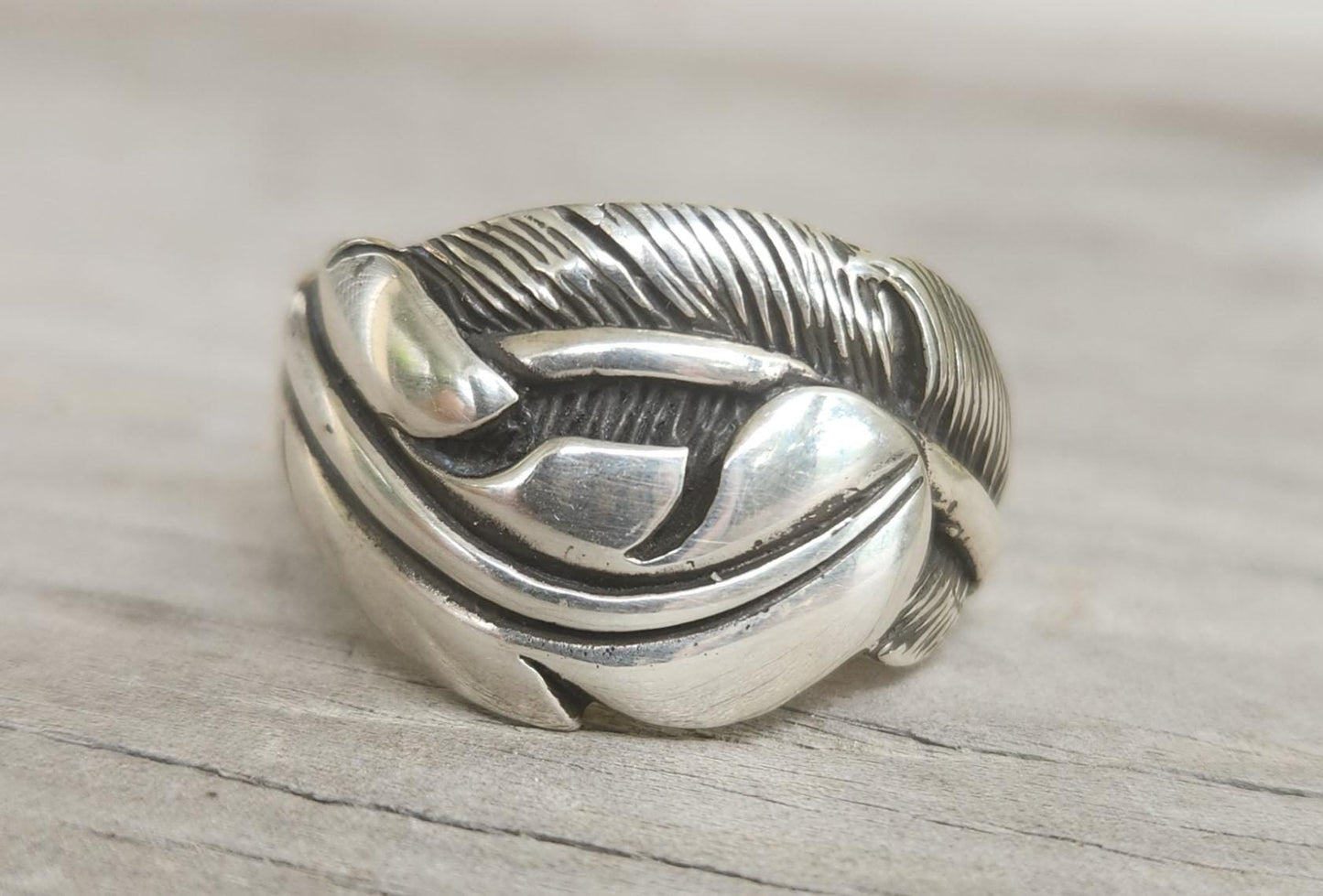 feather ring,925 solid sterling silver, chunky  handmade unisex ring,eagle feather,indian,mans ring boho,shic,gypsy,hippy,unisex,