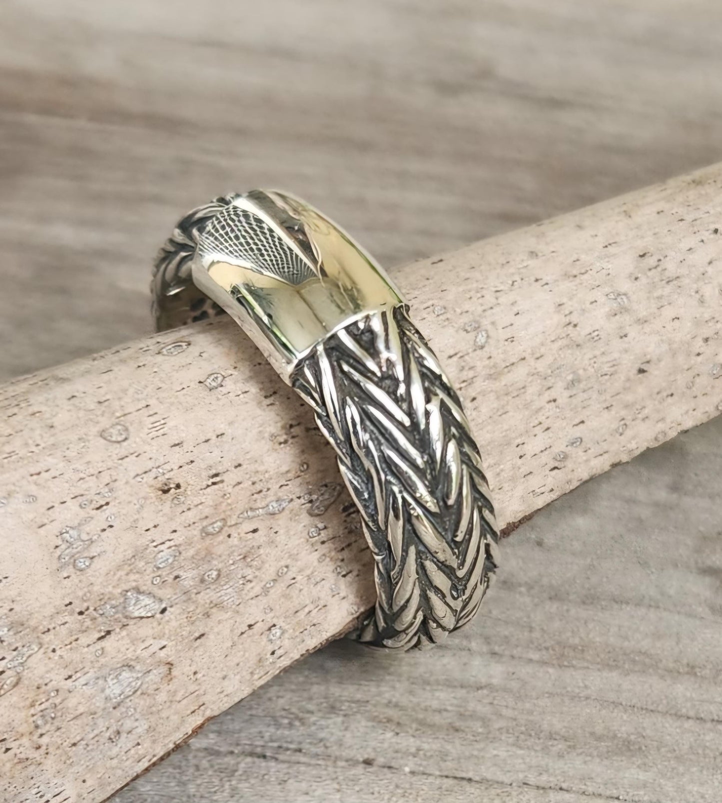 Thick silver ring,925 sterling silver,rounded signet band,rustic,steampunk,industrial Modern,chain,rope   signet, rustic wedding ring