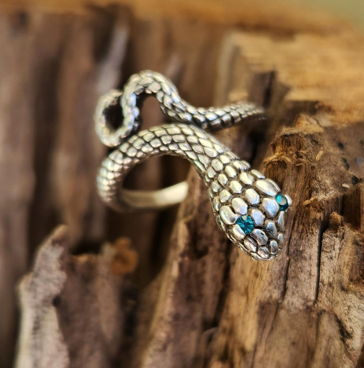 Snake ring,925 sterling silver,wrap around serpant ring,crystal eyes,snake ring,gothic,punk,grunge,thumb ring,handmade,boho,gypsy,