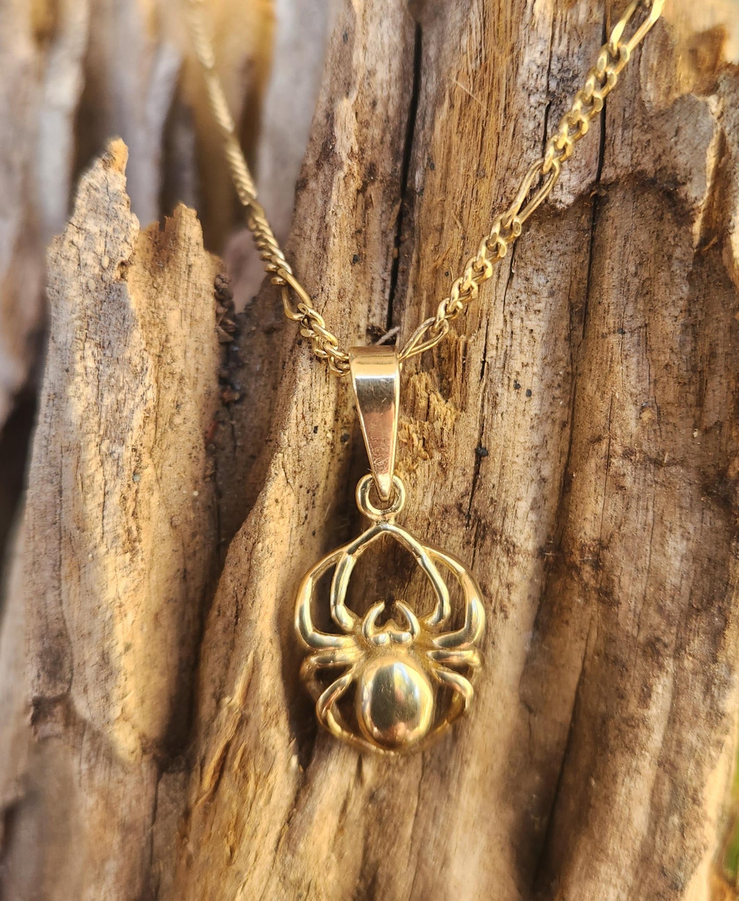 Gold Spider pendant,9k gold,9ct spider charm,real gold,red back,