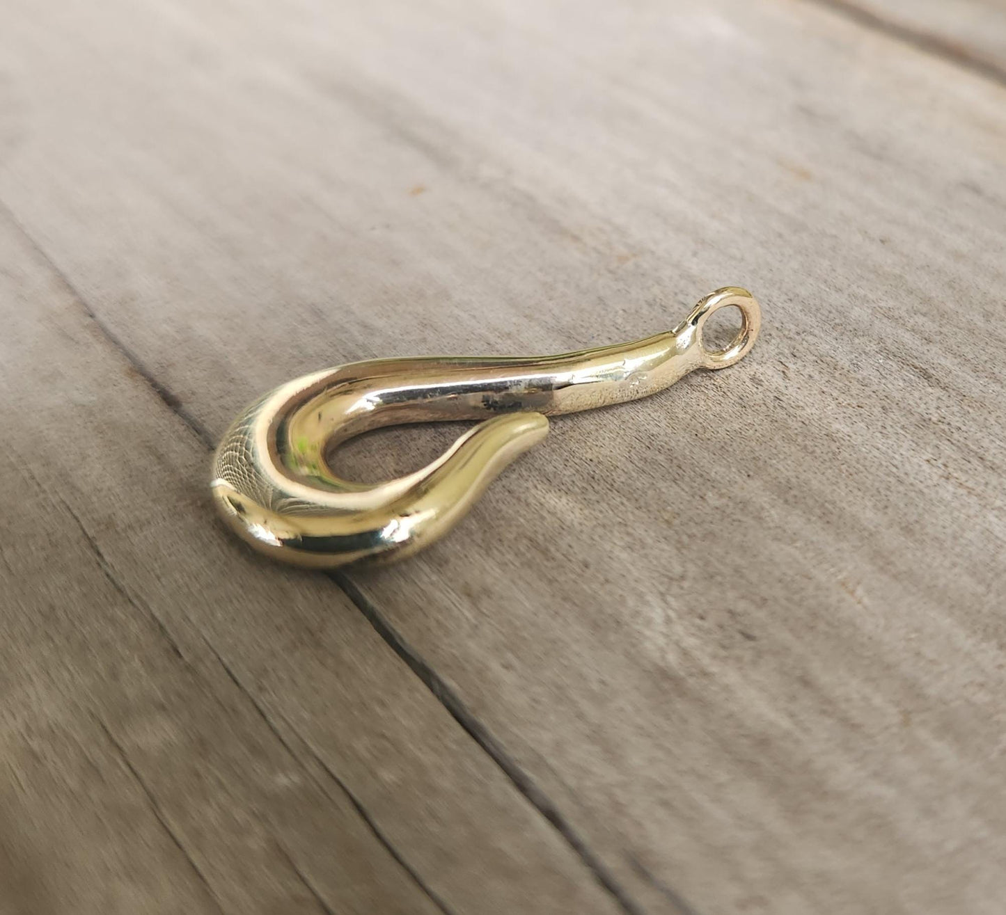 Gold Fishhook pendant,9k solid gold,nautical,maori pendant,tribal,sailor,ship,maritime,hipster,