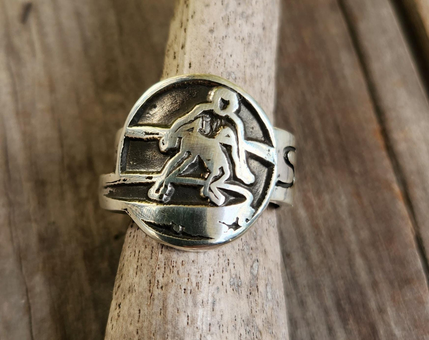 Surfer ring,925 sterling silver,surf board rider, wave,surfer,sterling silver,beach jewelry,handmade,