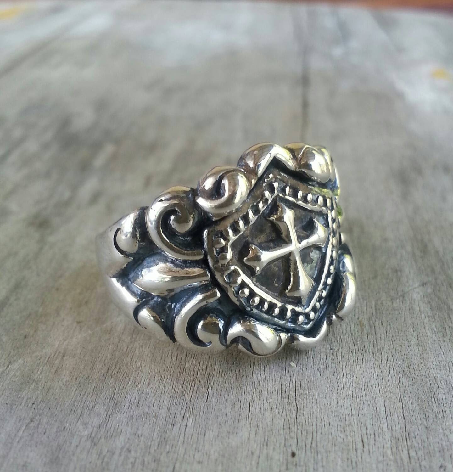 cross ring,sterling silver,medievil even sided cross ring,religious, victorian,vintage,mans wedding,celtic,shield,steampunk,knights templar