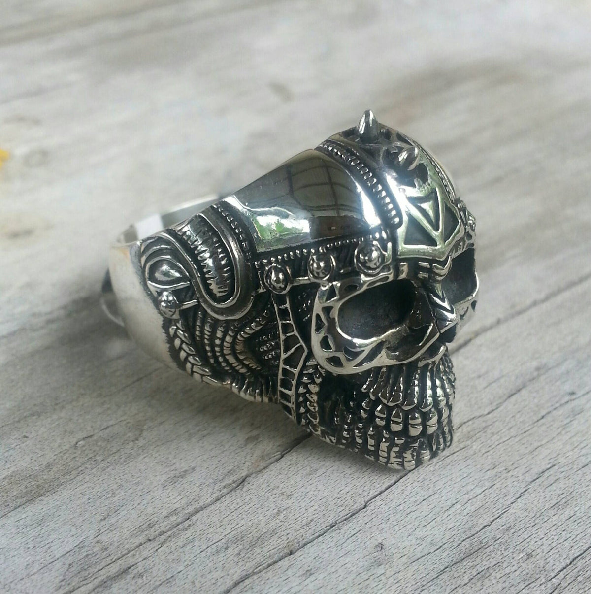 Viking Skull ring, 925 sterling silver,medieval,steampunk tribal mens wedding dress sterling silver ring