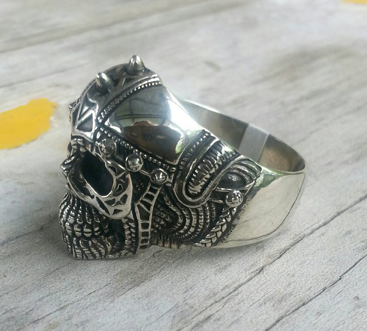 Viking Skull ring, 925 sterling silver,medieval,steampunk tribal mens wedding dress sterling silver ring