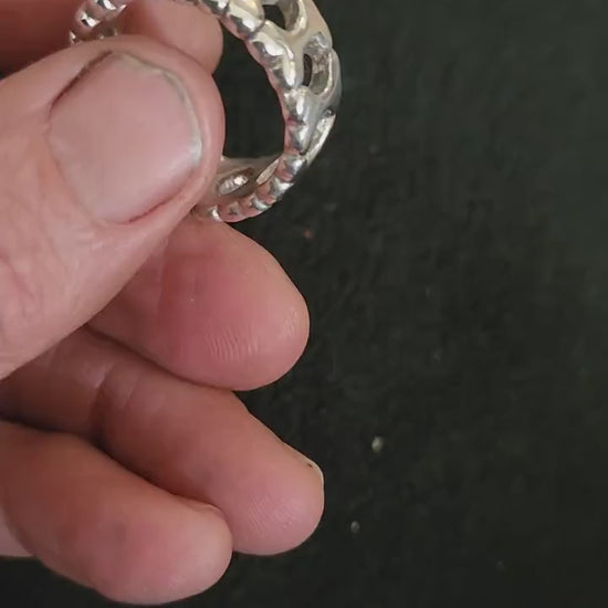 Silver band,bones,solid sterling silver,unisex ring,vivienne w. inspired,