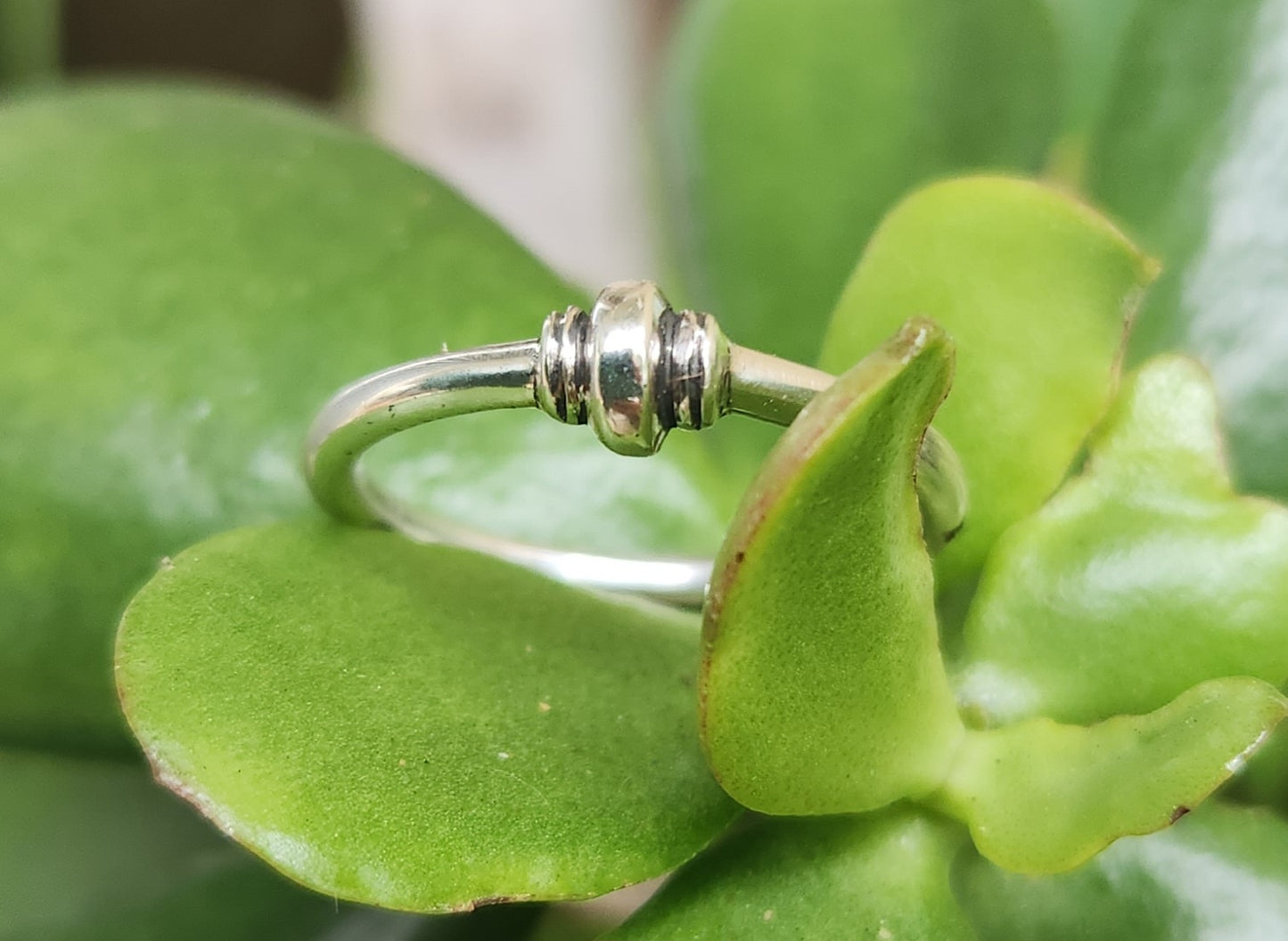 Small halo ball ring,solid 925 sterling silver, 2mm band,bead stacker