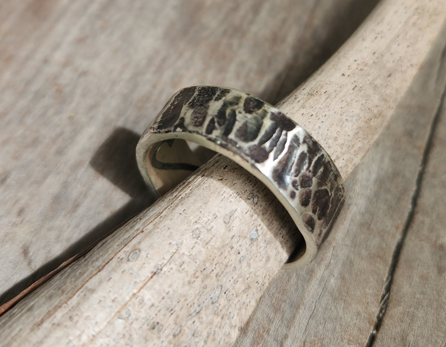 hammered 9mm ring,925 sterling silver,handmade,size 15, nugget,rustic, steampunk,industrial band,wedding, dress ring