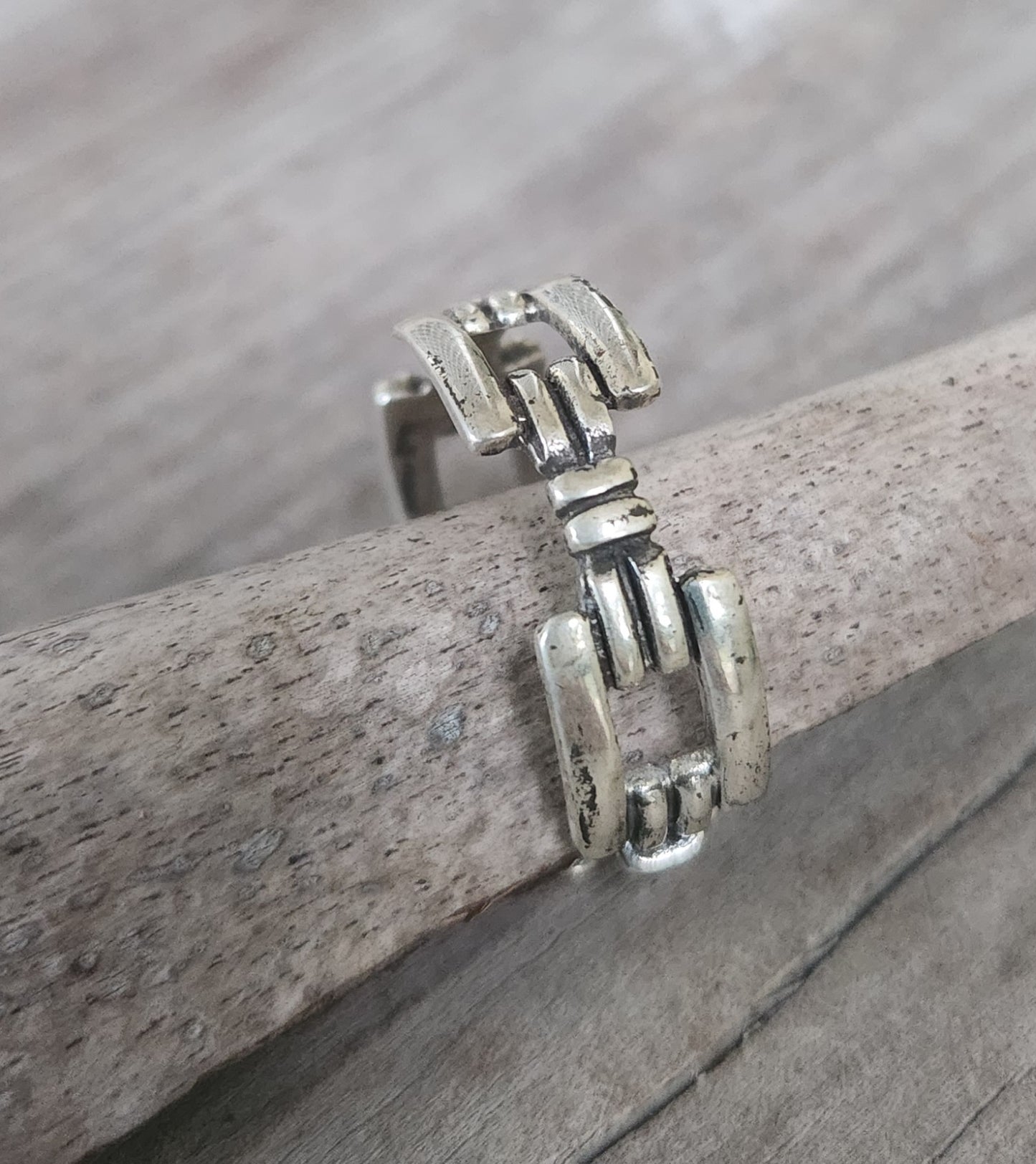 Chain link style ring, 925 sterling silver,fine wedding band,handmade,retro,boho,hipster,