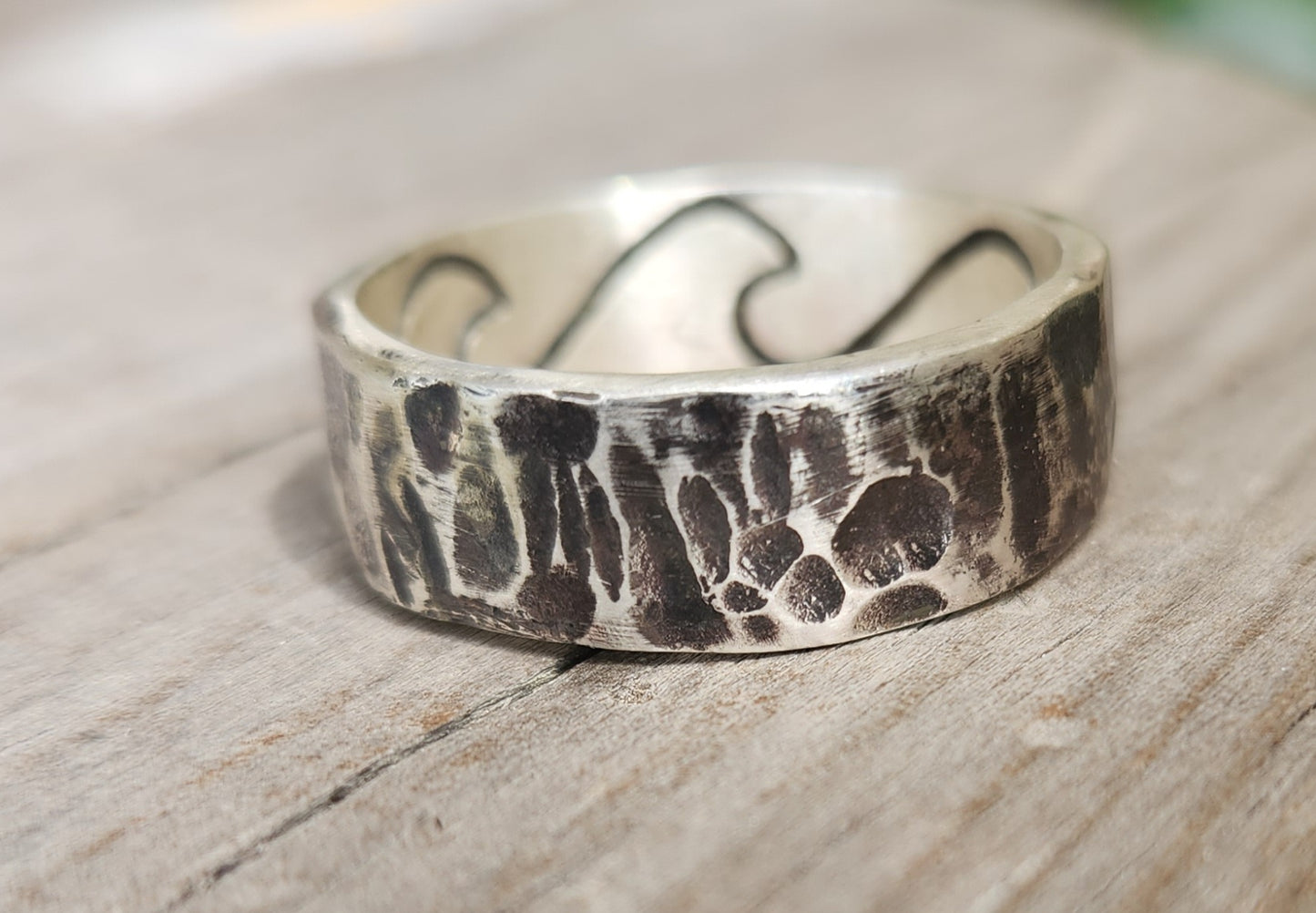 hammered 9mm ring,925 sterling silver,handmade,size 15, nugget,rustic, steampunk,industrial band,wedding, dress ring