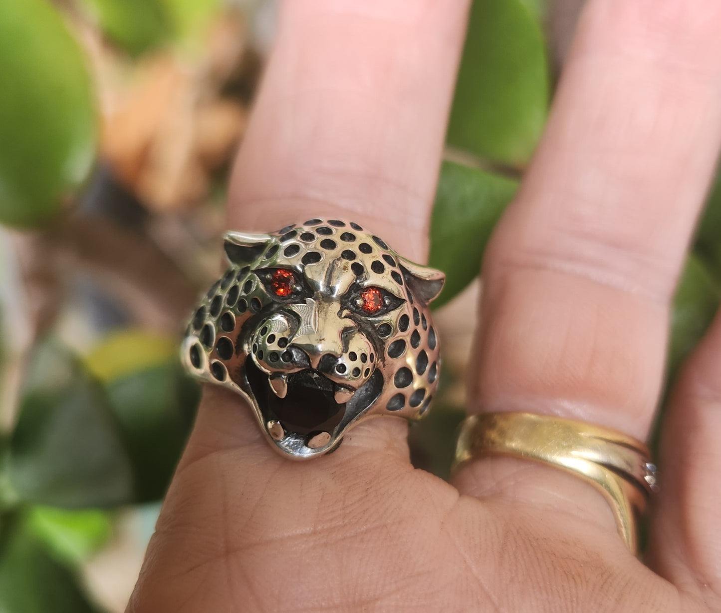 Cheater ring,sterling silver,leopard,lion,tiger,Leo,animal,handmade,hipster,boho,womens fashion