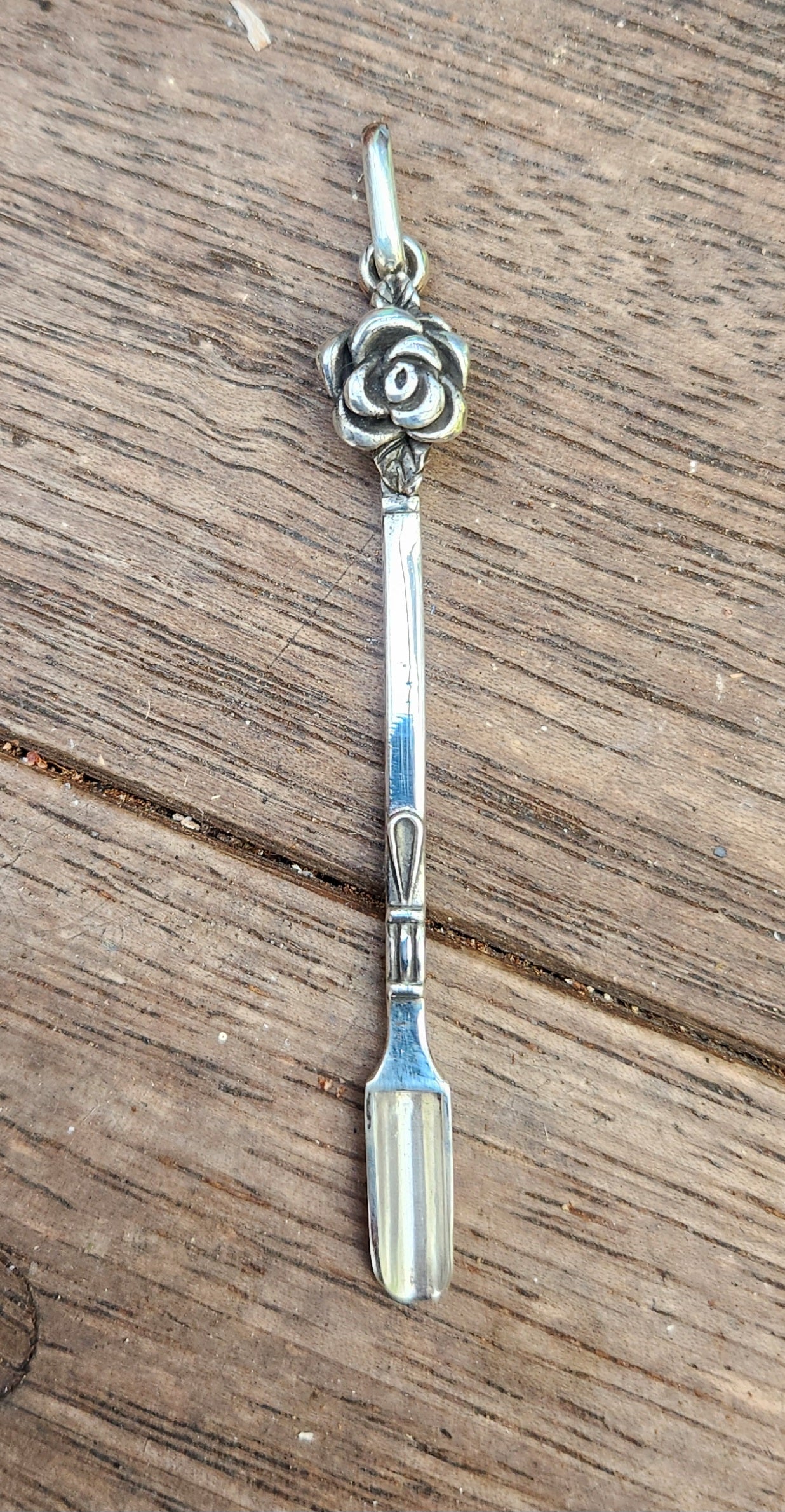 Rose spoon pendant, 925 sterling silver,Hopi,mapacho,nicotiana rustica,owl,Mushroom swallow,bluebird,eagle p spoon key ring,spice spoon,handmade