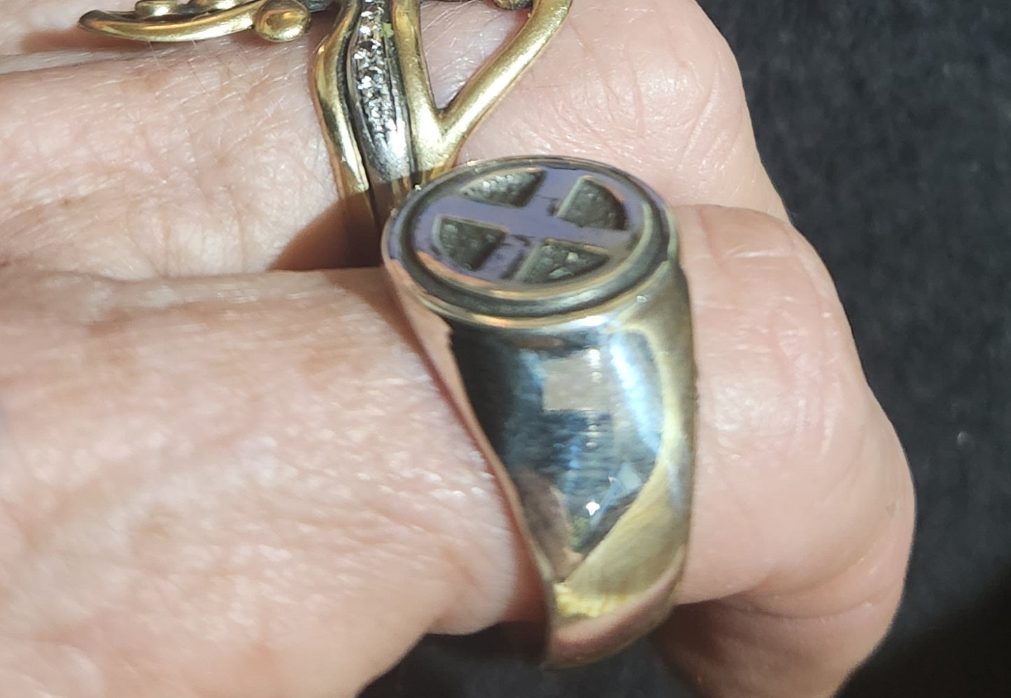 X signet ring,925 sterling silver, X gen cross ring, X man ring, X generation.