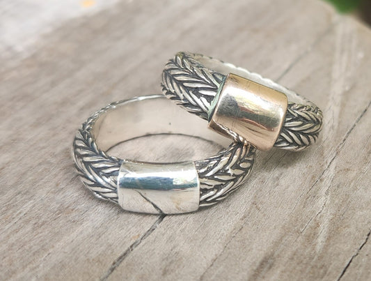 Chunky silver ring,sterling silver,rustic,rounded band,steampunk,mens silver band, industrial Modern,chain,rope   signet, wedding ring