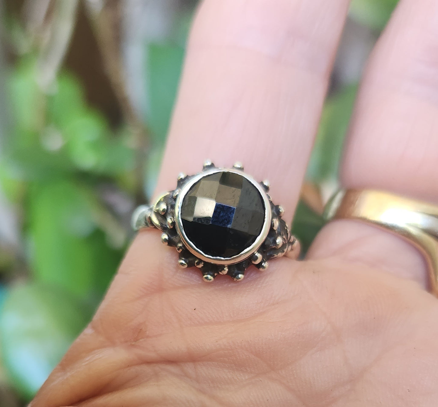 cz ring,925 sterling silver,handmade ball ring,goddess,boho,solitare ring,new age,ball ring,goddess,cubic zirconia,purple stone,