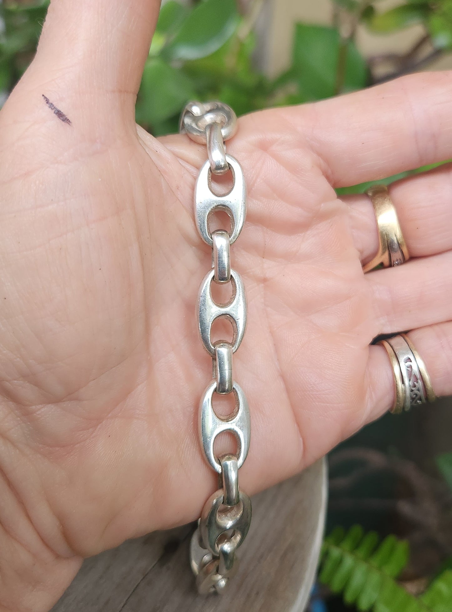 marine link bracelet or chain ,925 silver bracelet, handmade, unisex,boho,