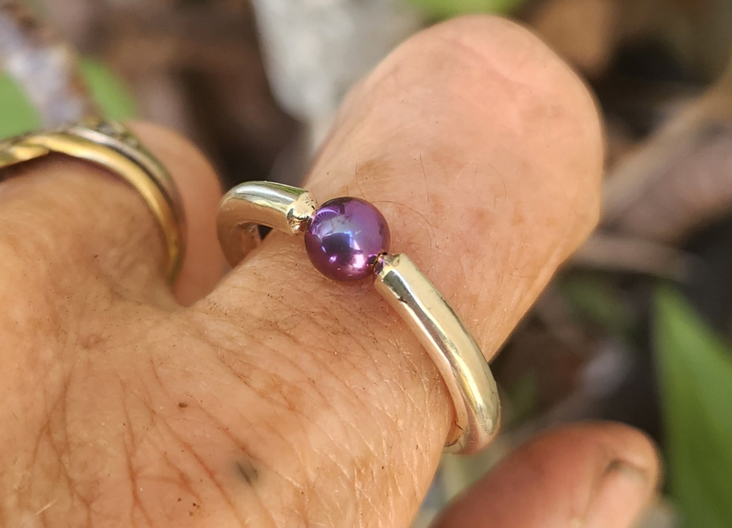 Silver ball ring,925 sterling silver,titanium ball ,3mm halo ring,chunky band,handmade,boho,goddess,round wedding bands,thick silver rings,