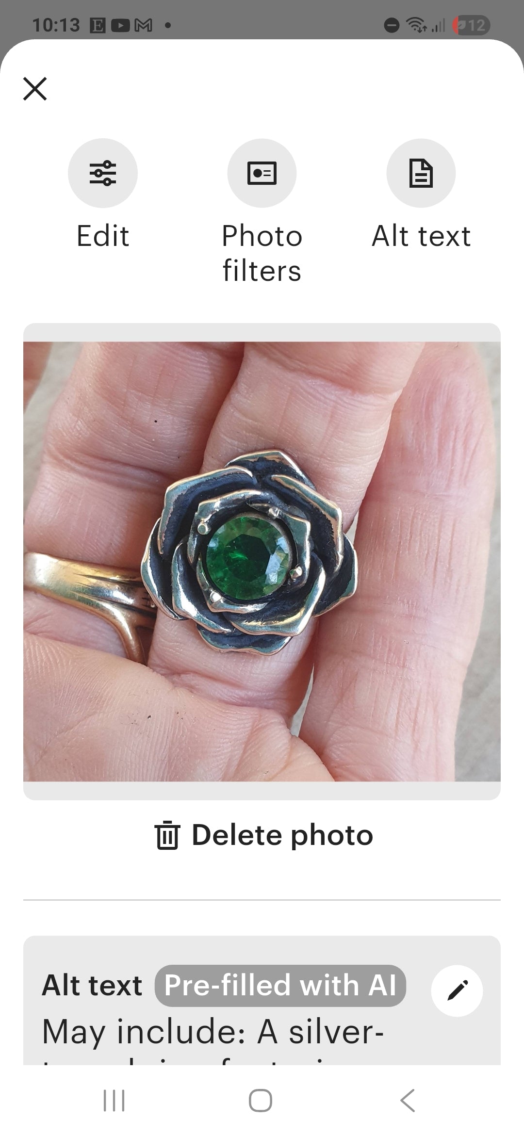 Large rose cz ring,925 sterling silver,steampunk,gothic, art nouveau, victorian antique flower,boho,handmade