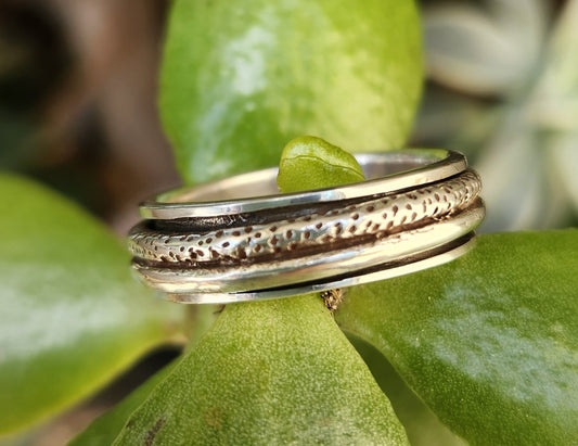 spinner ring,rustic,925 sterling silver,large size,tribal worry ring,handmade wedding,industrial,bespoke