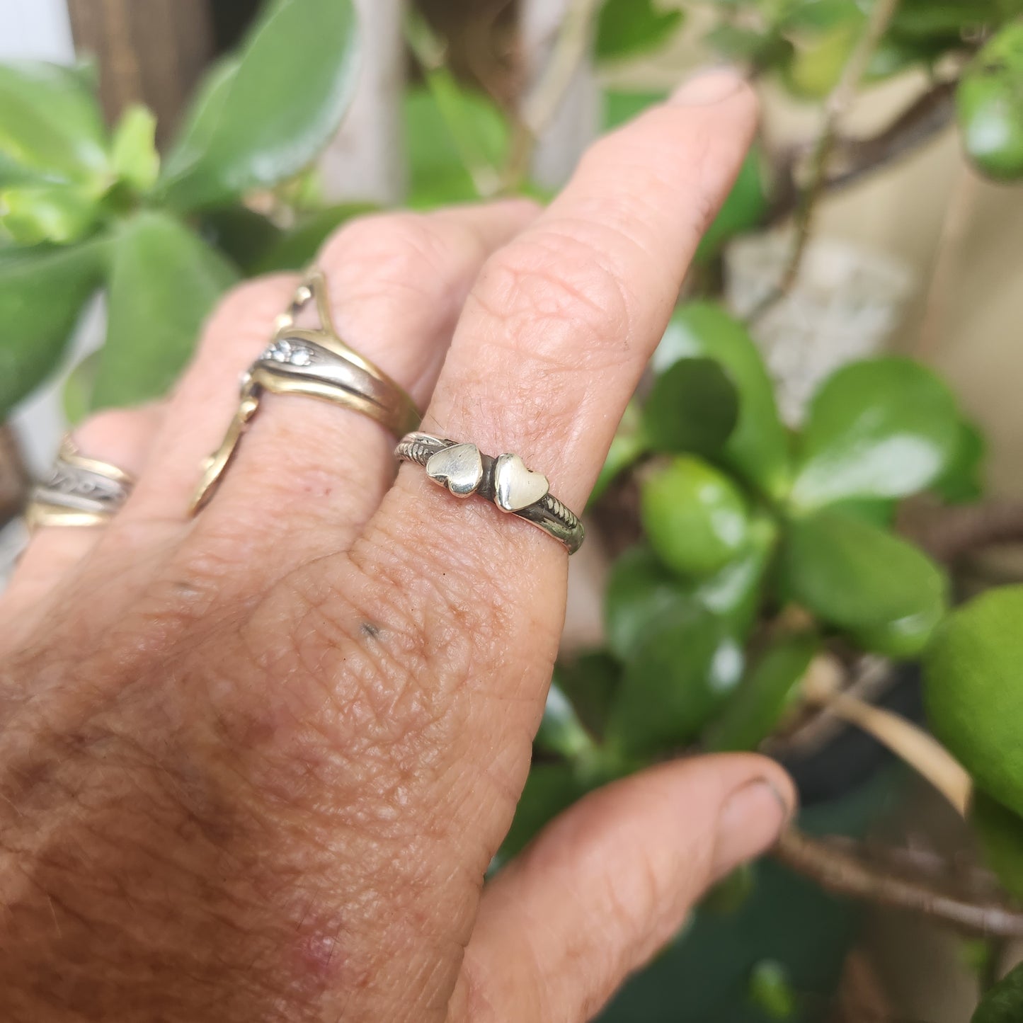 Heart ring,925 sterling silver,stacker band,halo,handmade,boho,goddess