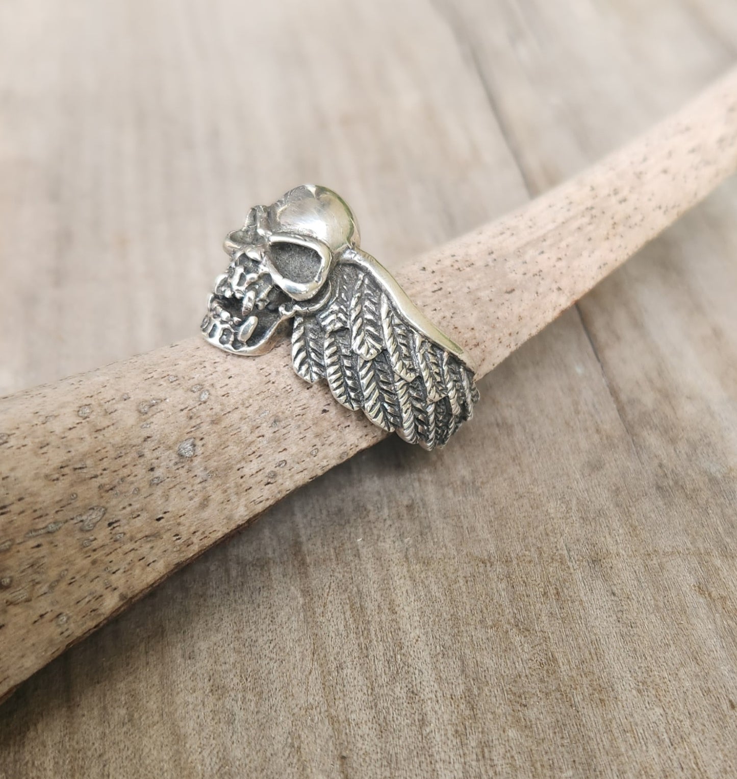 Skull winged ring,925 sterling silver, hells angel,unisex ring ,steampunk,vampire gothic, punk, solid sterling silver,heavy,hipster