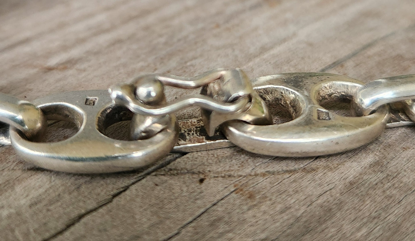 marine link bracelet or chain ,925 silver bracelet, handmade, unisex,boho,