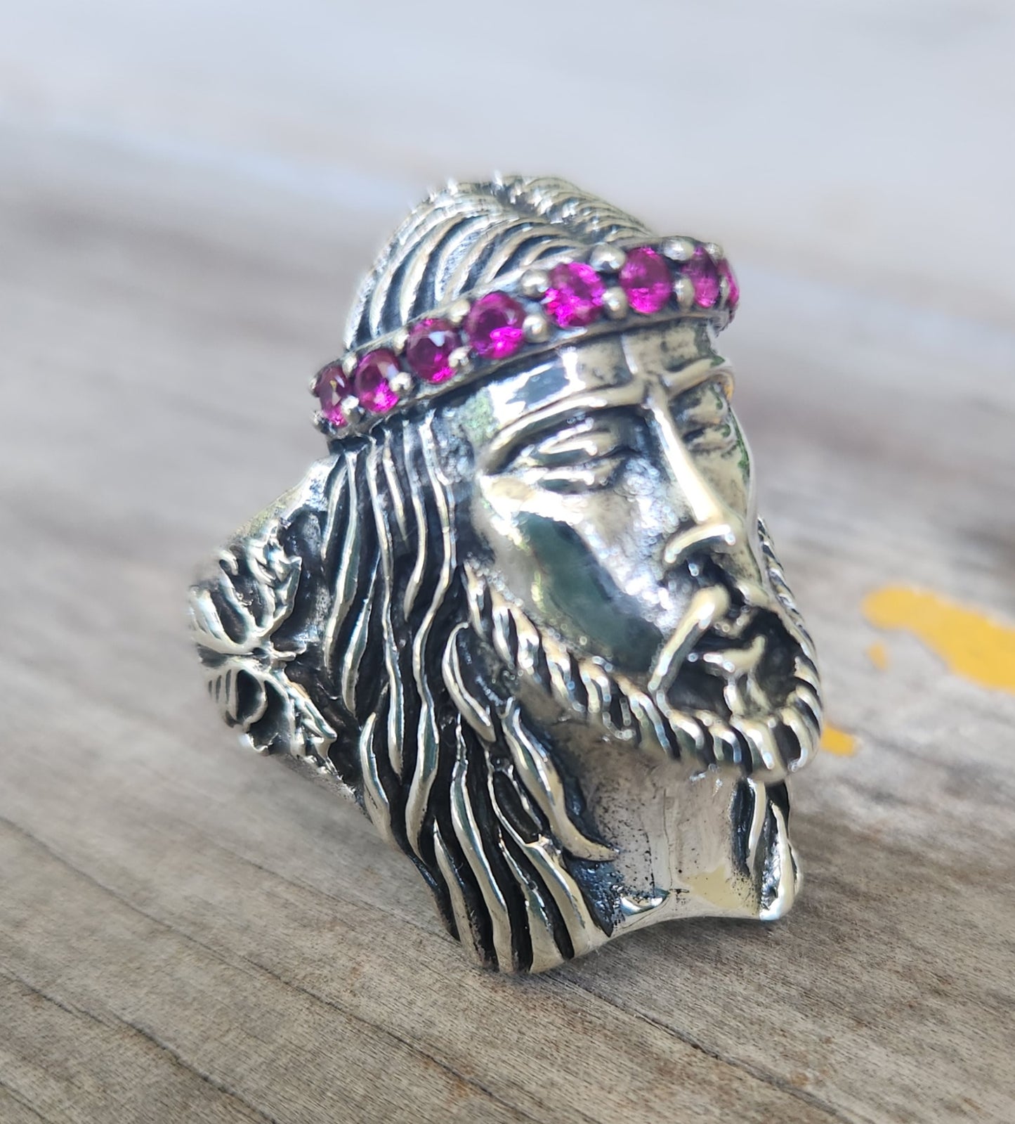 Jesus ring,crown of thorns,large ring, sterling silver,Christian,spirituals,religious,God,Catholic,church,blessed,