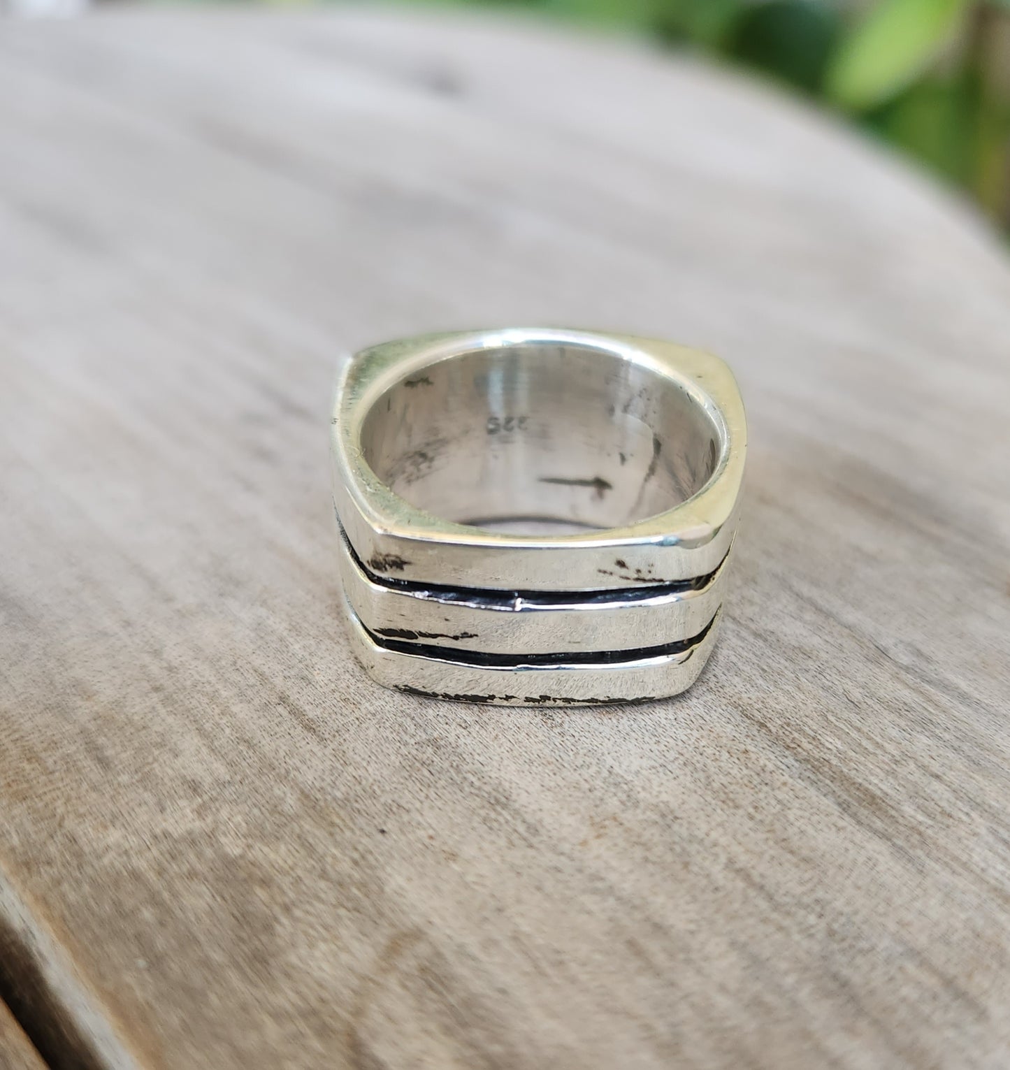 Heavy 13mm wide band, rectangle,925 sterling silver, heavy plain silver, handmade,ladies fashion,wide silver ring,flat top.