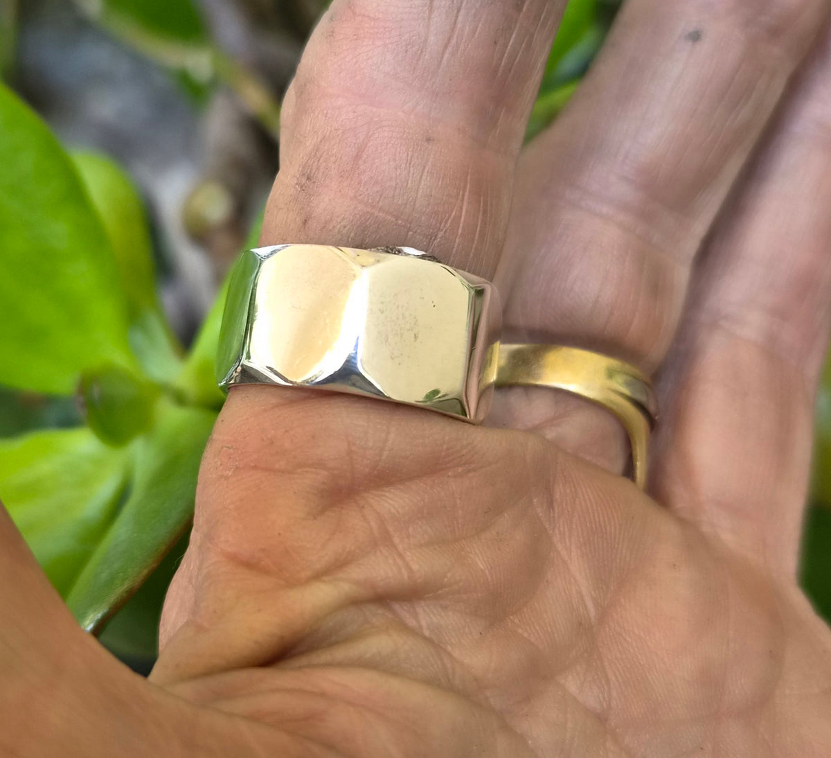 Wide octagonal ring,12mm,sterling silver band