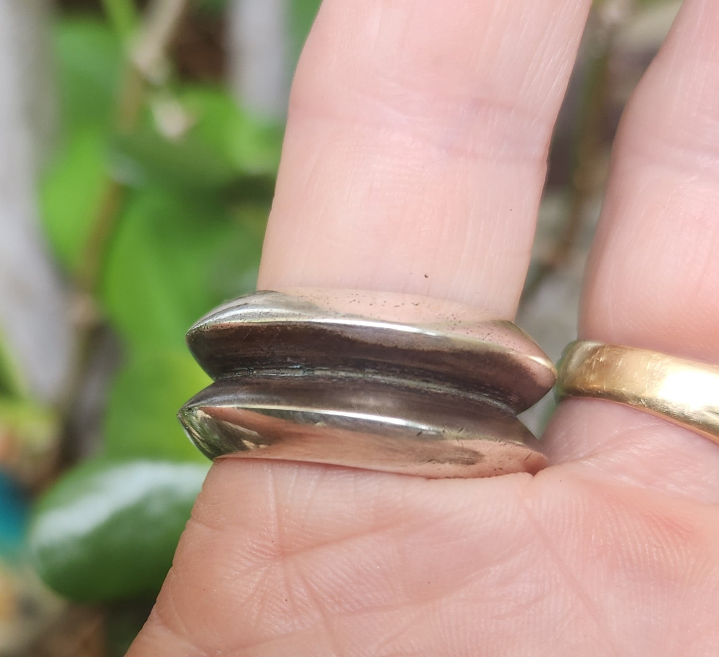 Triangle 13mm ring,double solid sterling silver band,thick, wedding dress ring