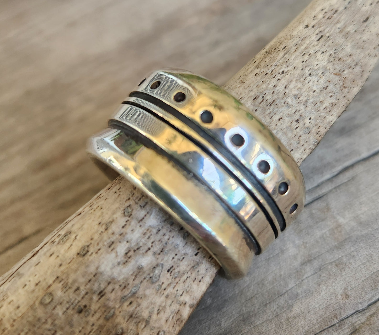 Heavy 16mm wide solid ring,925 sterling silver modern industrial band,handmade,rustic