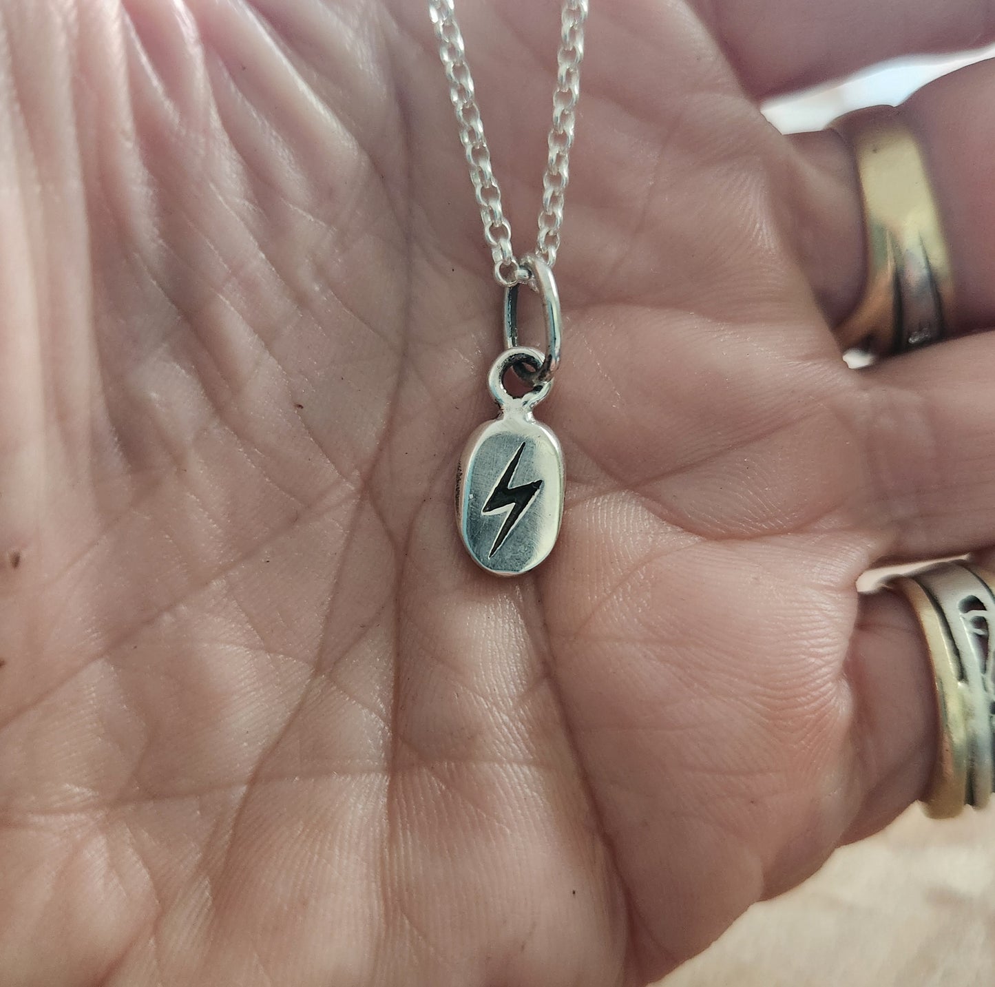 Lightening bolt pendant/charm,925 sterling silver jewelry,handmade