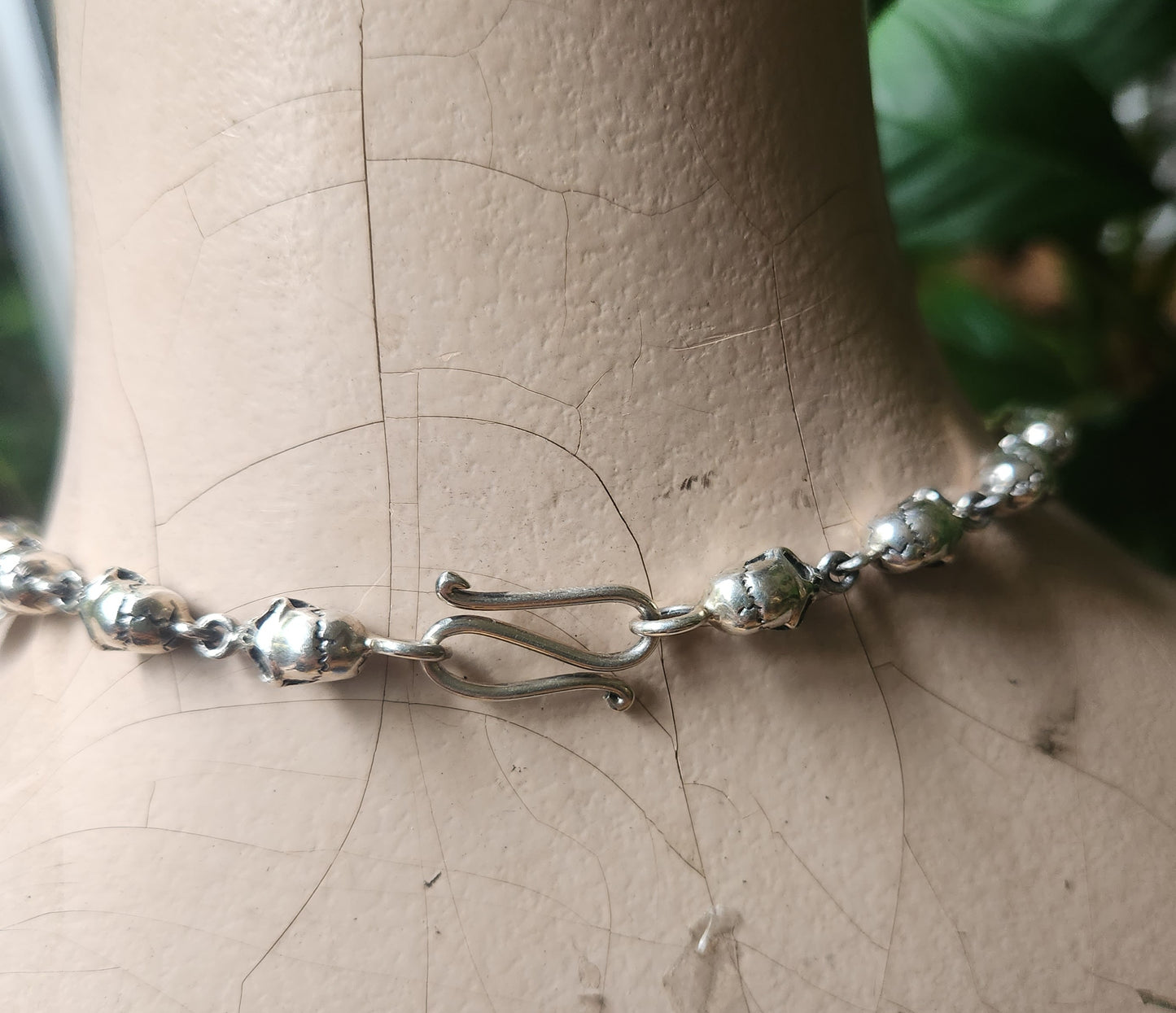 skull bone necklace,925 sterling silver,Great detail handmade multi skull 60gms