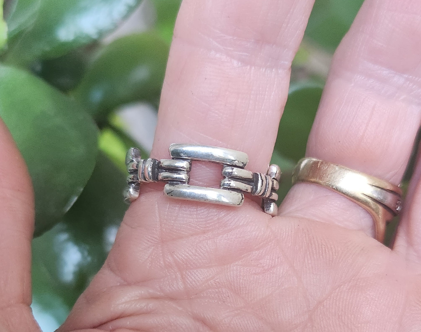 Chain link style ring, 925 sterling silver,fine wedding band,handmade,retro,boho,hipster,