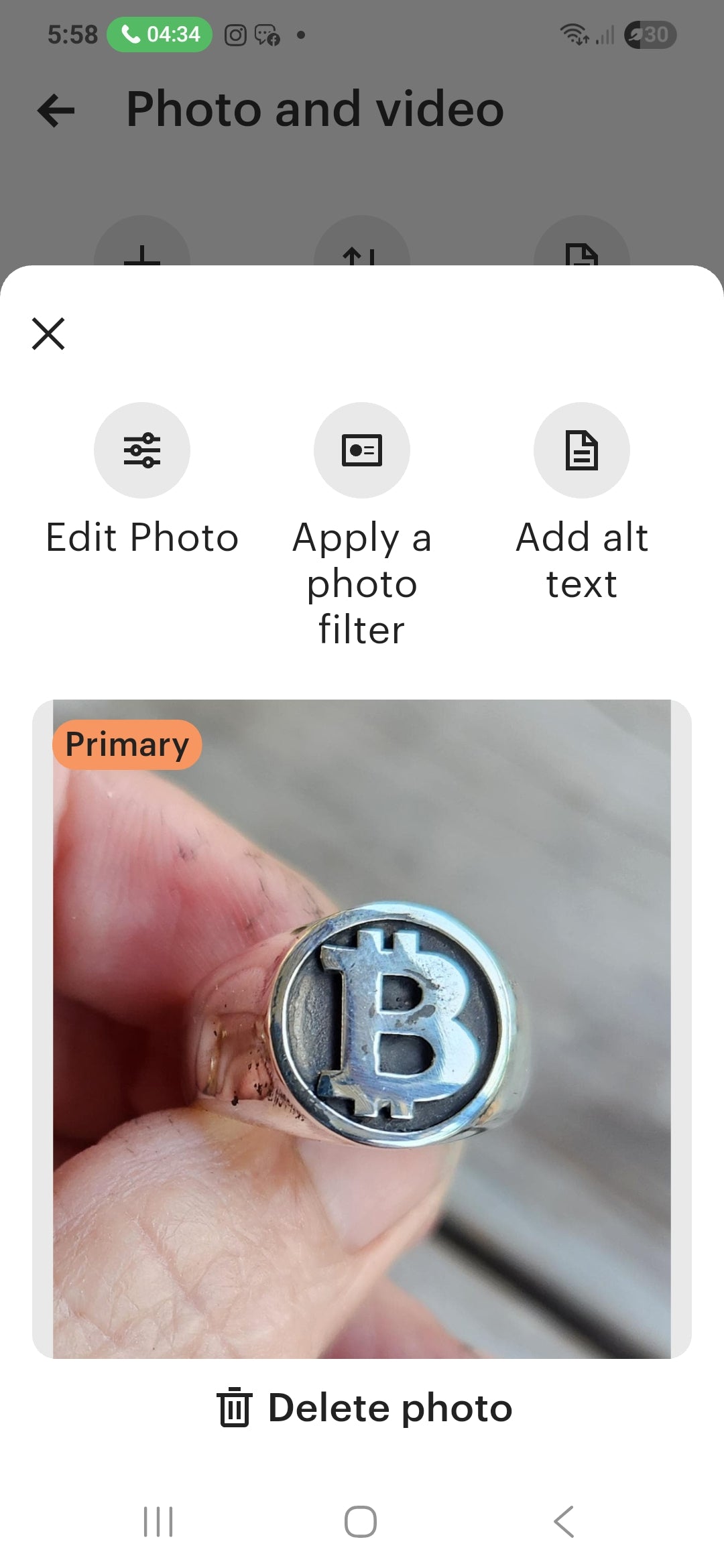 Bitcoin ring,925  sterling silver,solid signet, unisex ring