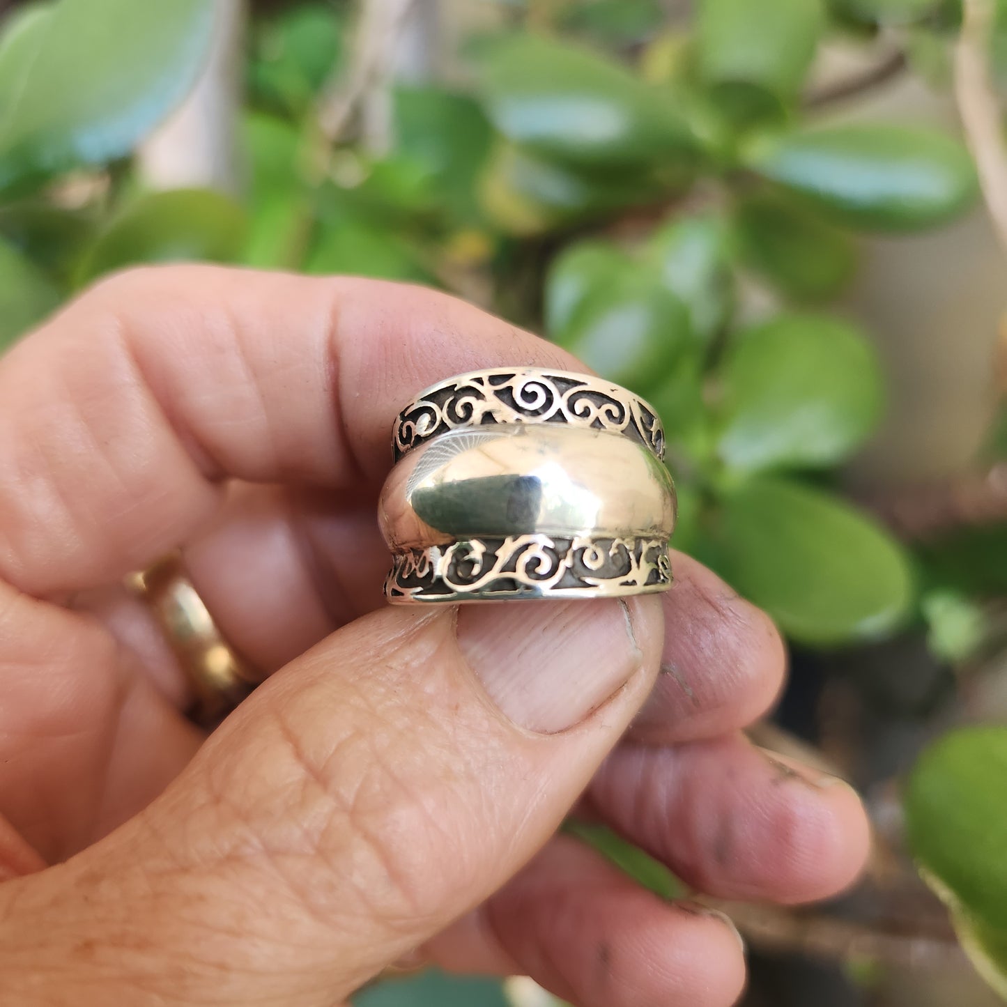 Wide silver ring,925 sterling silver,high dome band,wide rounded band,handmade,wedding,boho,gypsy,