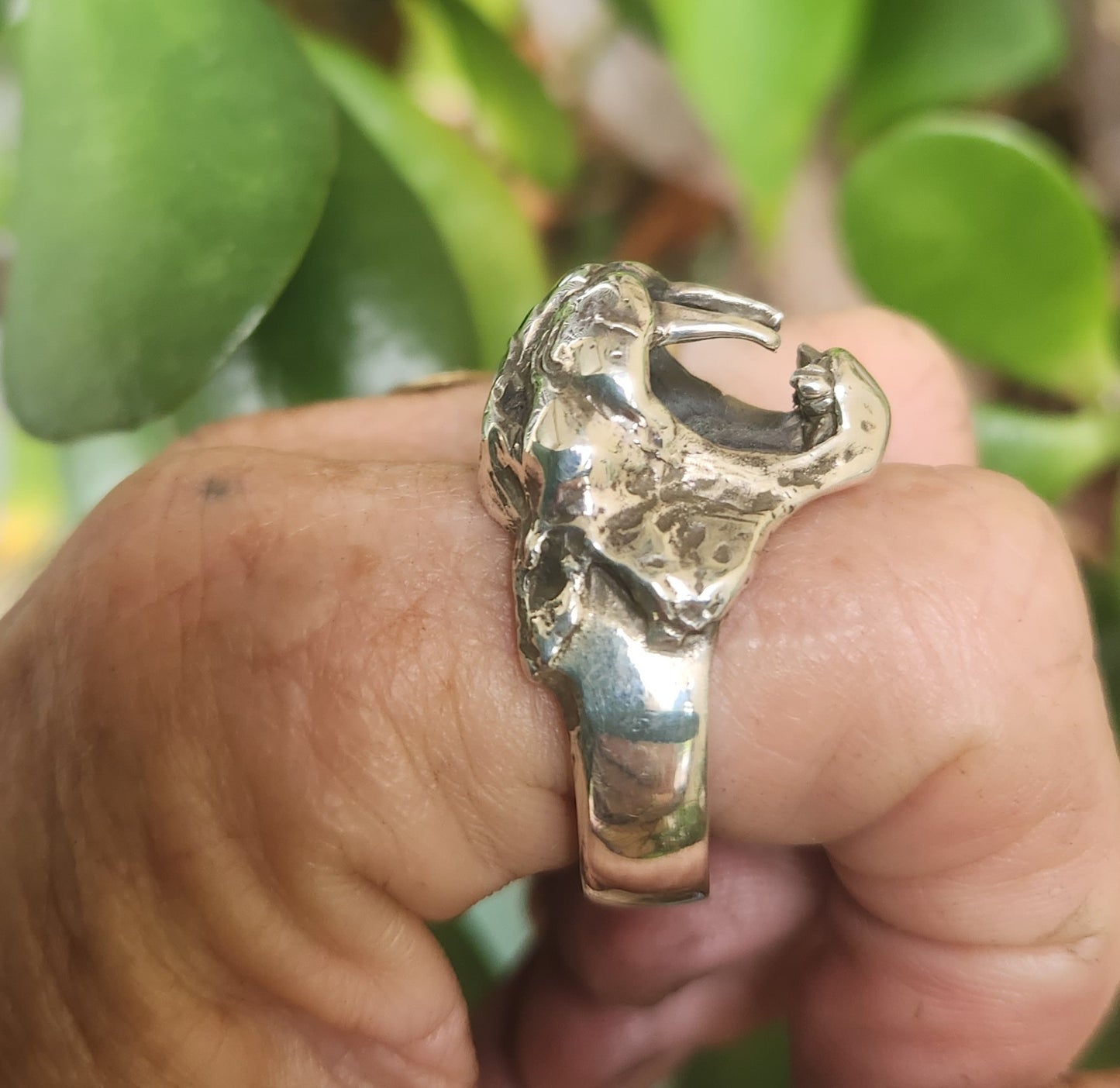 sabber tooth tiger ring,sterling silver,tiger,handmade,chunky.animal,boho,hipster,mens fashion,prehistoric,dynasaur,lion ring