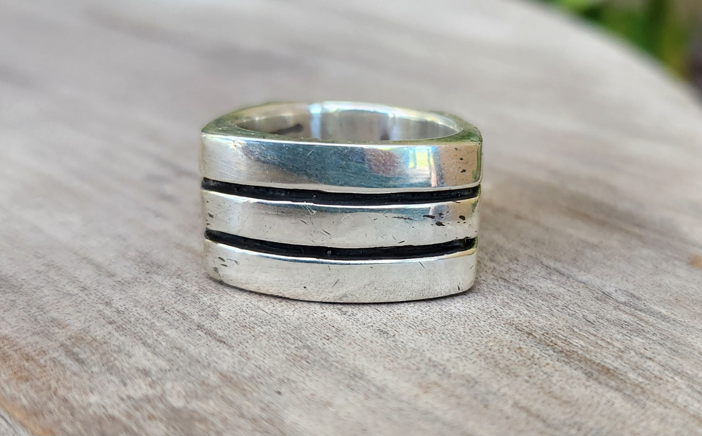 Heavy 13mm wide band, rectangle,925 sterling silver, heavy plain silver, handmade,ladies fashion,wide silver ring,flat top.