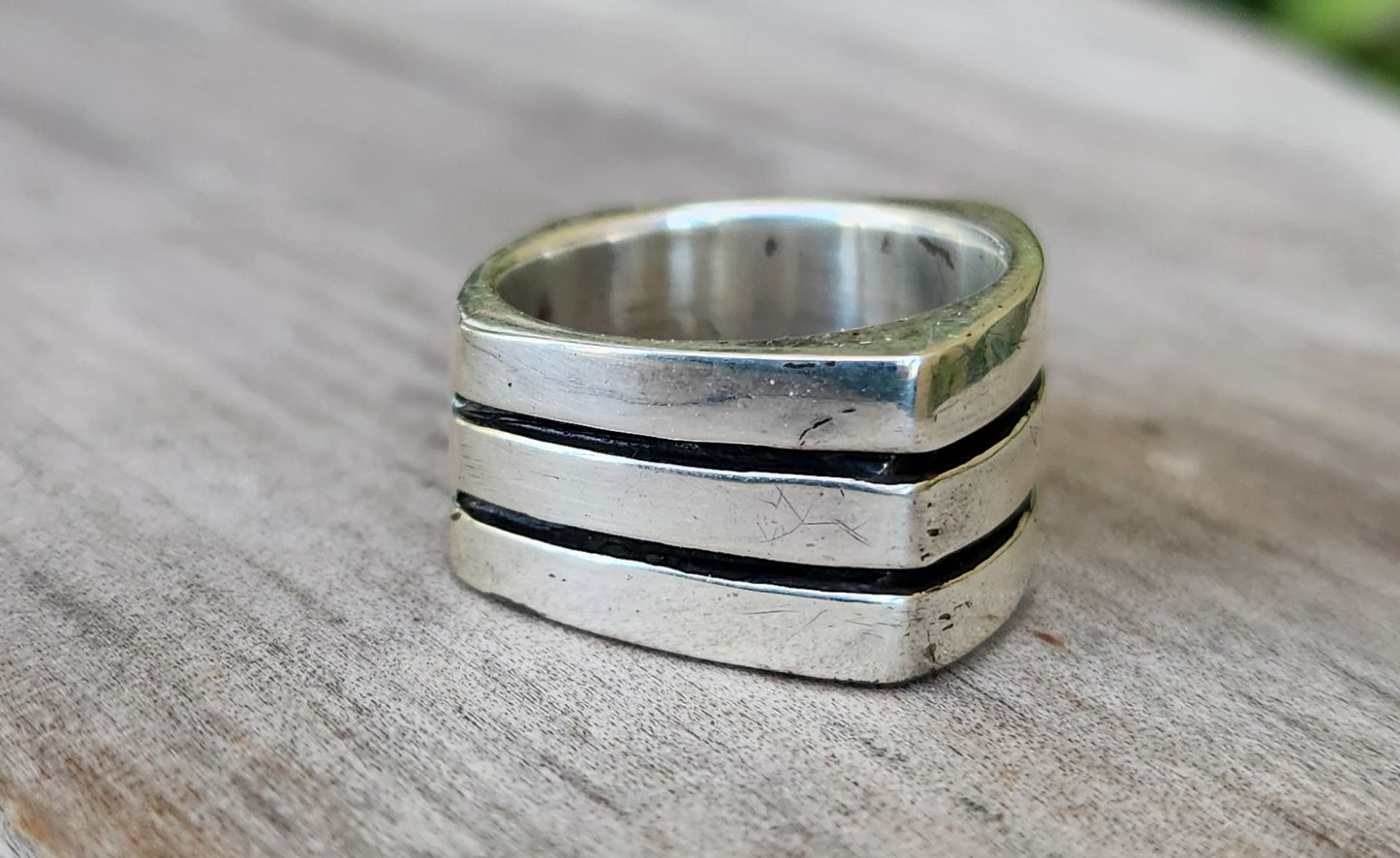 Heavy 13mm wide band, rectangle,925 sterling silver, heavy plain silver, handmade,ladies fashion,wide silver ring,flat top.